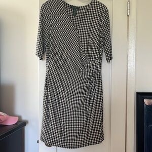 Knee length black tweed dress